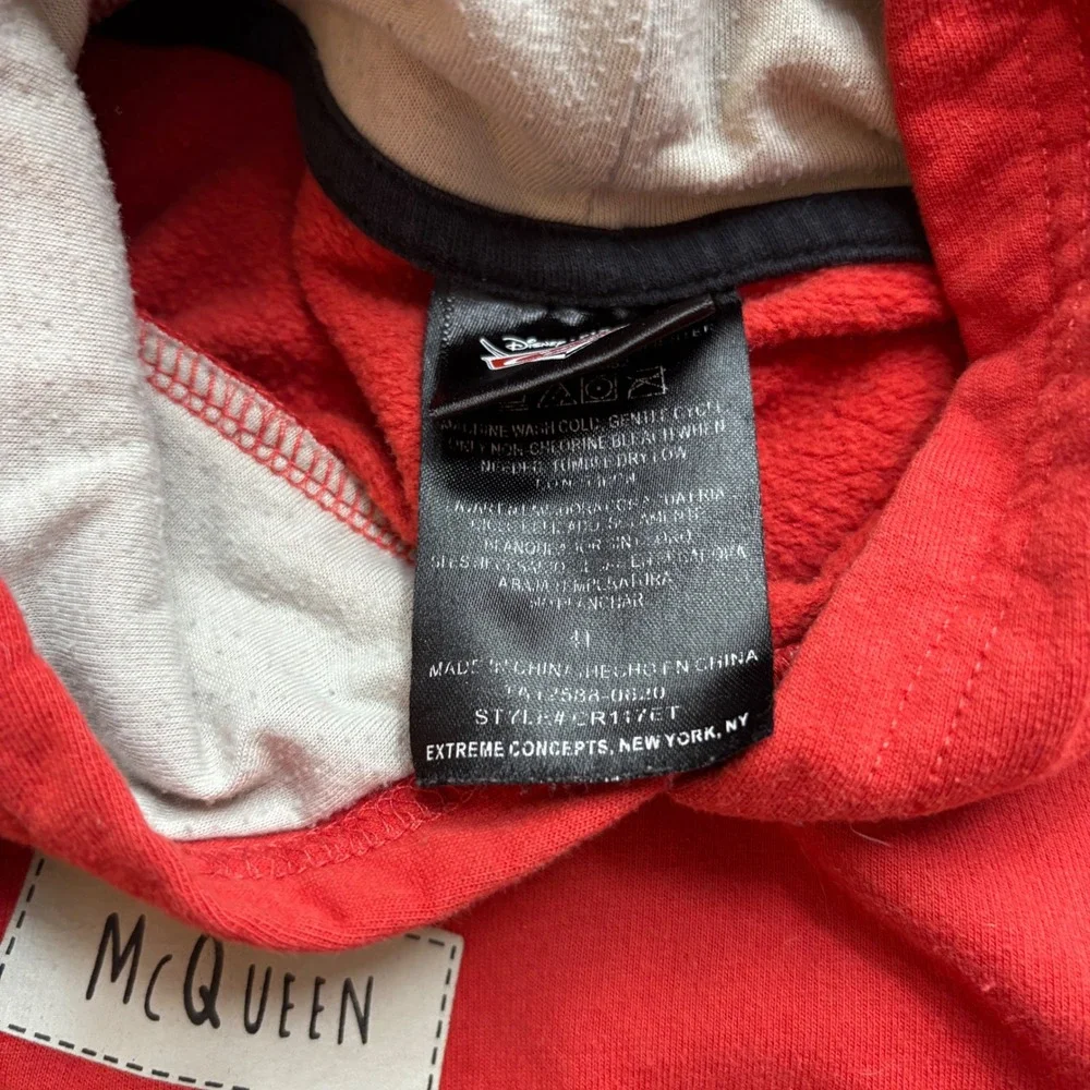 Disney Pixar Cars‎ Lightning McQueen Red Pullover Hoodie Boys Size 4T, Racing